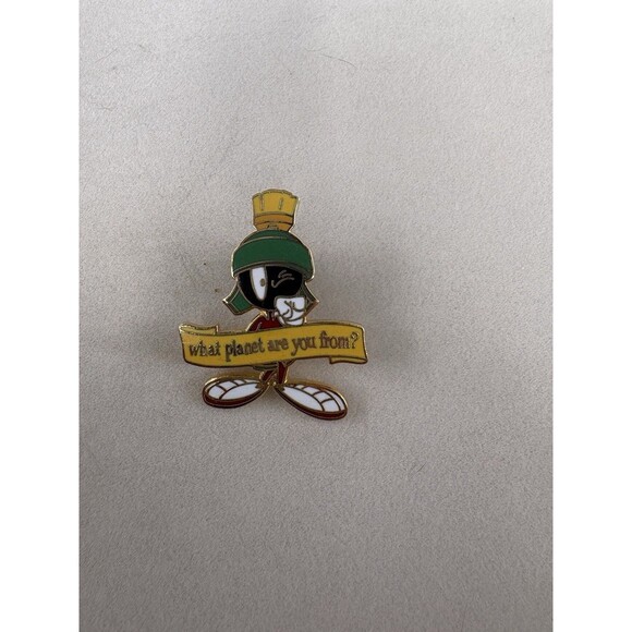 Jewelry - Vintage Marvin the Martian What Planet Are You From Lapel Pin 1998 1.5”